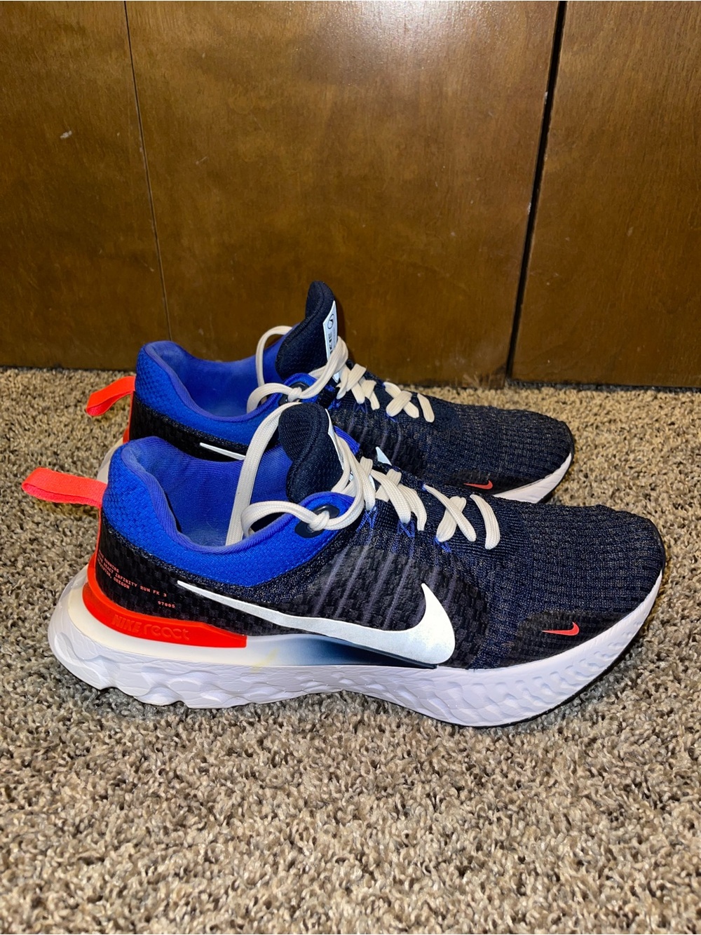Nike Kids Navy and Blue Running Sneakers with White Swoosh